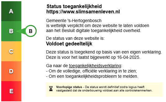 Status B - toegankelijkheid Slim Samenleven